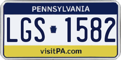 PA license plate LGS1582