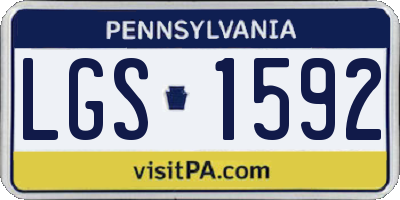 PA license plate LGS1592