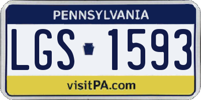 PA license plate LGS1593