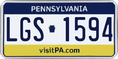 PA license plate LGS1594