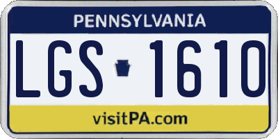 PA license plate LGS1610