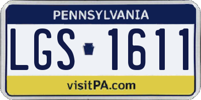 PA license plate LGS1611
