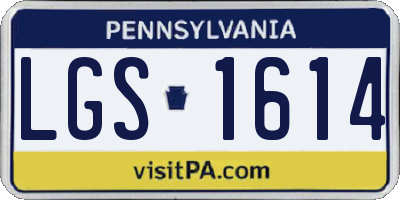 PA license plate LGS1614