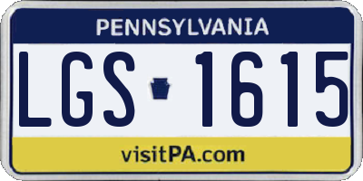 PA license plate LGS1615