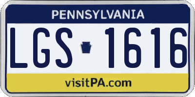 PA license plate LGS1616
