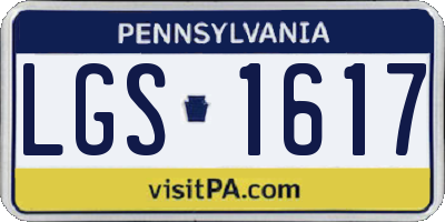 PA license plate LGS1617