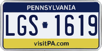 PA license plate LGS1619