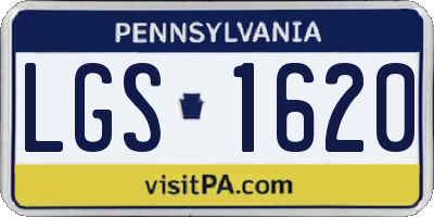 PA license plate LGS1620