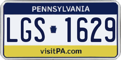 PA license plate LGS1629