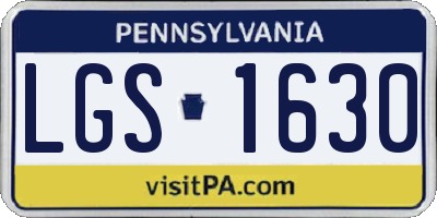 PA license plate LGS1630
