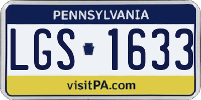 PA license plate LGS1633