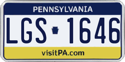 PA license plate LGS1646