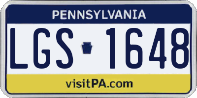 PA license plate LGS1648
