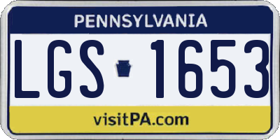 PA license plate LGS1653