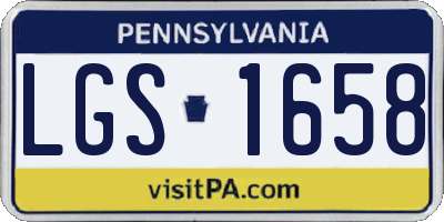 PA license plate LGS1658