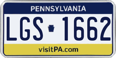 PA license plate LGS1662