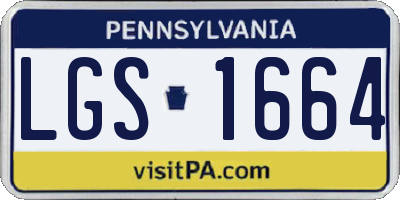 PA license plate LGS1664