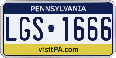 PA license plate LGS1666