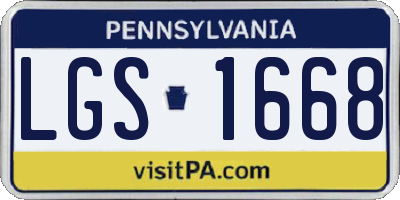 PA license plate LGS1668