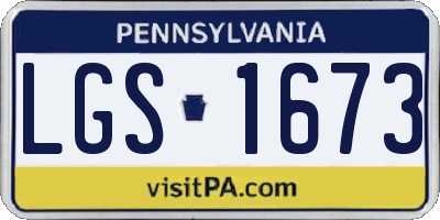 PA license plate LGS1673