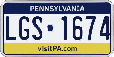 PA license plate LGS1674