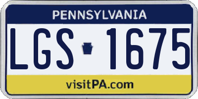 PA license plate LGS1675