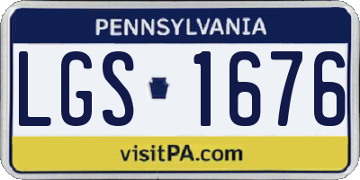 PA license plate LGS1676