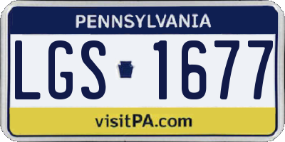 PA license plate LGS1677