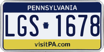 PA license plate LGS1678