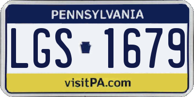 PA license plate LGS1679