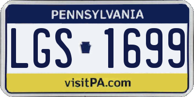 PA license plate LGS1699