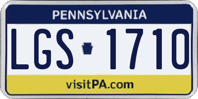 PA license plate LGS1710