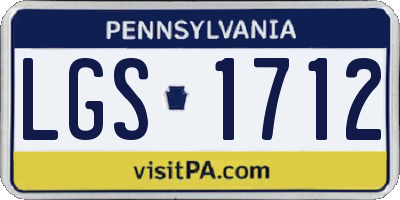 PA license plate LGS1712