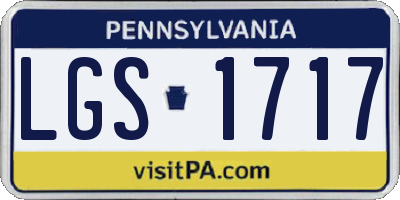 PA license plate LGS1717