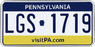 PA license plate LGS1719