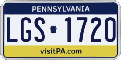 PA license plate LGS1720