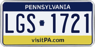 PA license plate LGS1721
