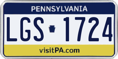 PA license plate LGS1724