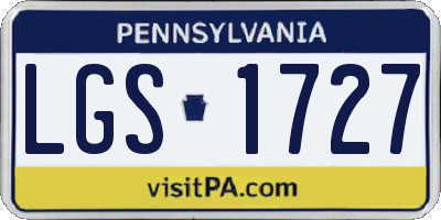 PA license plate LGS1727
