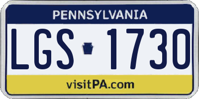 PA license plate LGS1730