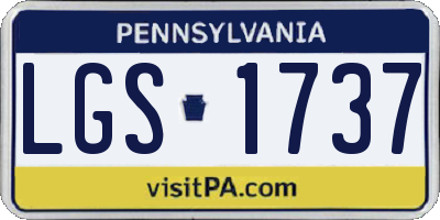 PA license plate LGS1737