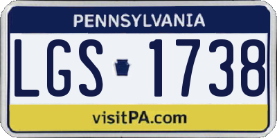 PA license plate LGS1738