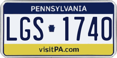 PA license plate LGS1740