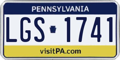 PA license plate LGS1741