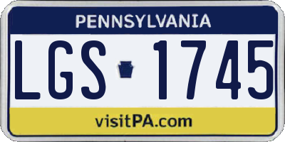 PA license plate LGS1745