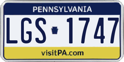 PA license plate LGS1747
