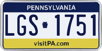 PA license plate LGS1751