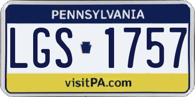 PA license plate LGS1757