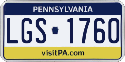 PA license plate LGS1760
