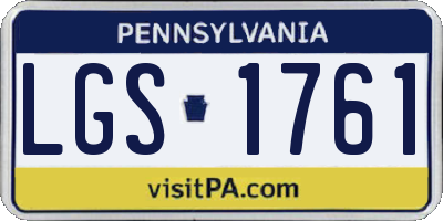 PA license plate LGS1761